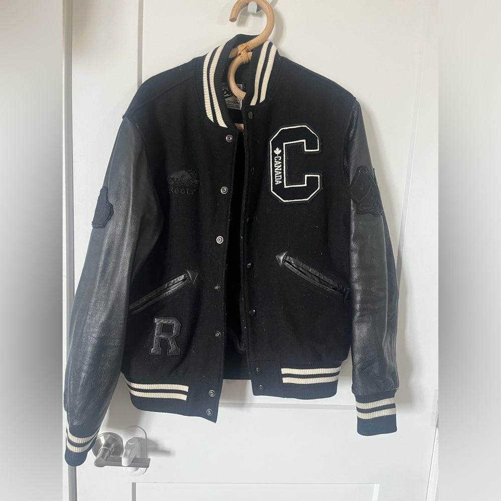 Roots Men's Letterman varsity leather wool jacket Jacket